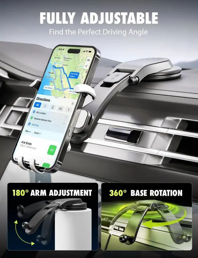 Alt view image 10 of 12 - AutoGrip Low-Profile Dash Mount- Phone Mount for Car with TemperBond Suction, One-Handed Operation Universal Cell Phone Holder Car Dashboard, Clear View Design
