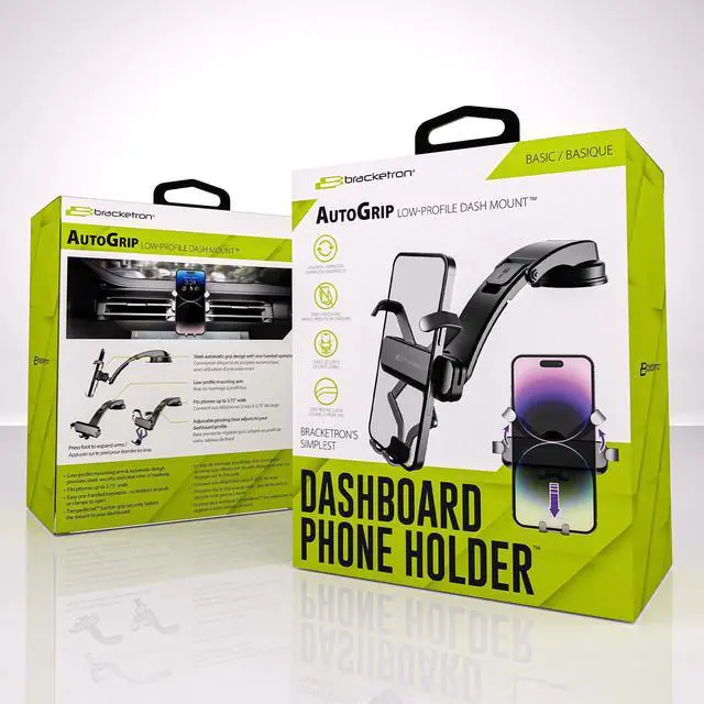 Alt view image 12 of 12 - AutoGrip Low-Profile Dash Mount- Phone Mount for Car with TemperBond Suction, One-Handed Operation Universal Cell Phone Holder Car Dashboard, Clear View Design