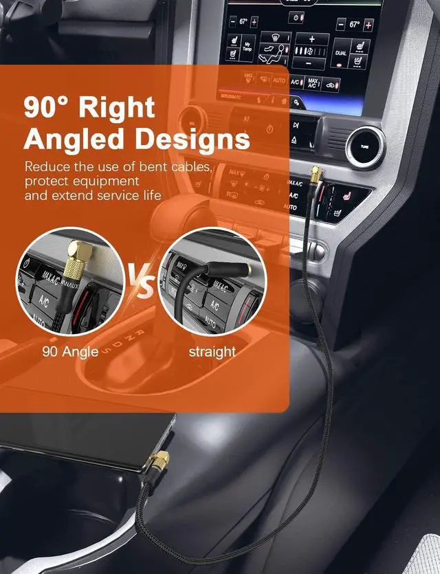 Alt view image 11 of 14 - 90 Degree Right Angle Aux Cable Male to Male 3.5mm Audio Cable Stereo Aux Cord Compatible with Laptop, Smartphone, Music Player,Tablets,Speakers (3.3feet/1m)