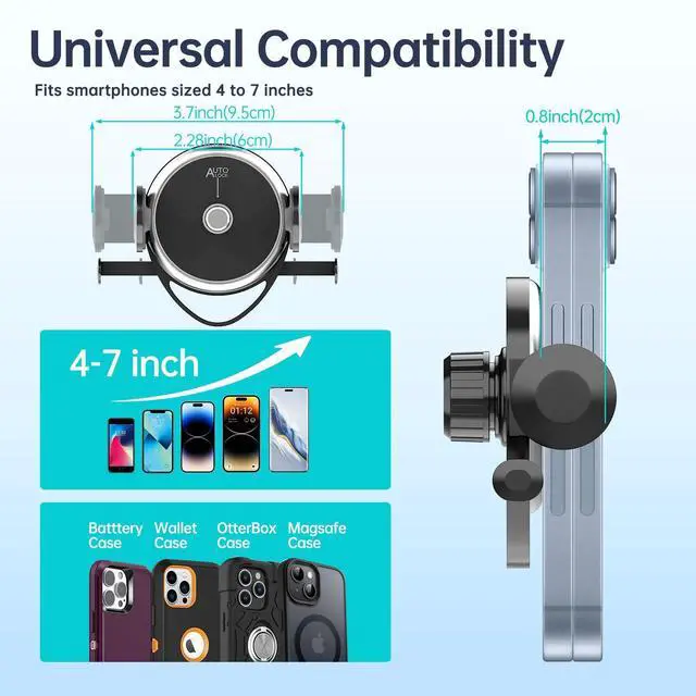 Alt view image 11 of 12 - Dashboard Car Phone Holder, Universal 360° Rotation Dash Phone Mount for Car, Multifunctional Dashboard Clip Phone Bracket, Hands-Free Cell Phone Holder Stand Compatible with iPhone & Android (Black)