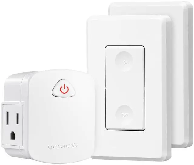 Alt view image 8 of 14 - Wireless Remote Wall Switch and Outlet, Remote Control Outlet Light Switch for Lamps, Fans, Expandable, 15A/1875W, 100ft RF Range, ETL Listed (1 Outlet and 2 Remotes)
