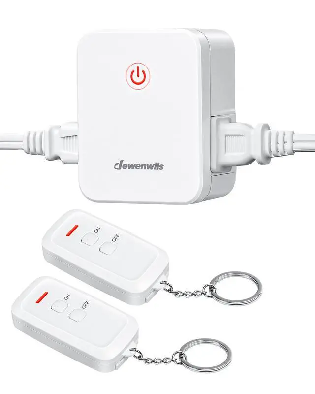 Alt view image 8 of 14 - 2 Side Outlets Remote Control Outlet with 2 Remotes, No Interference Wireless Remote Outlet Light Switch with 2 Outlets, 15A/1875W, 100ft RF Range, Programmable