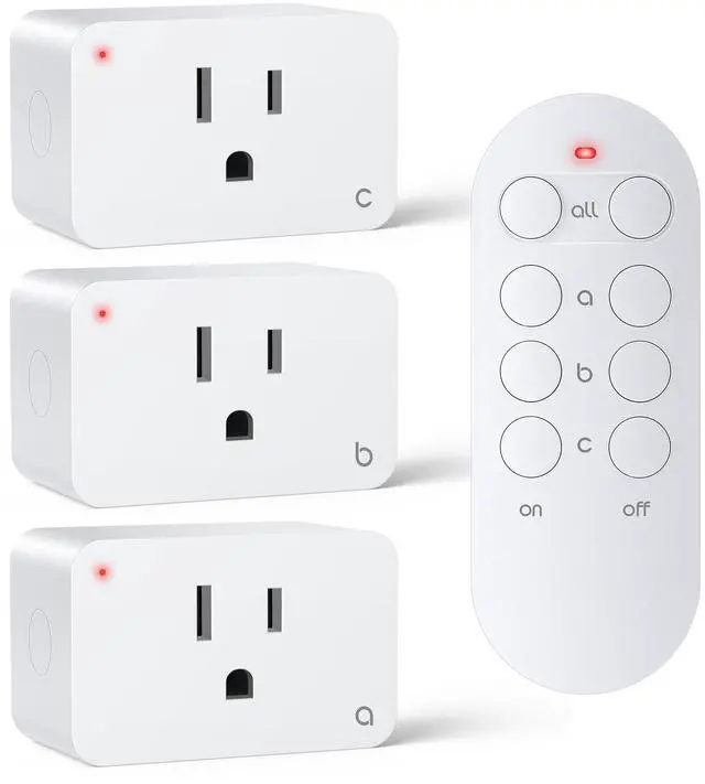 Alt view image 8 of 14 - Remote Control Outlet Plug Wireless Remote Light Switch Kit for Household Appliances 15A/1800W, 100ft Range, FCC Listed,3 Sockets + 1 Remote