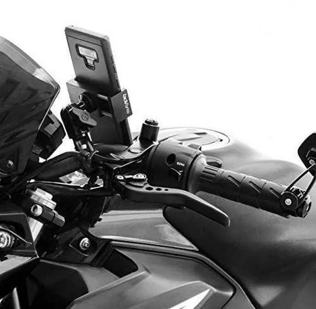 Alt view image 9 of 14 - Black Motorcycle ALL METAL Phone Mount - 20MAXX Spring Cradle | BC3 Universal Clamp Fits 7/8" to 1-1/4" Handlebars | Aluminum | Compatible with iPhones, Galaxy Devices, More | Short Reach Arm