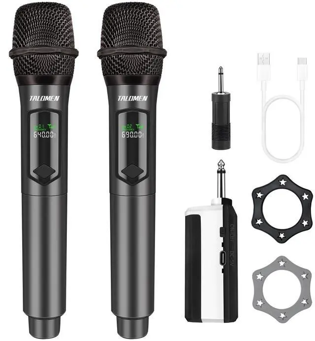 Alt view image 8 of 14 - Wireless Microphone,Professional Dual Handheld Cordless Dynamic Mic System with Rechargeable Receiver(160 Ft),Karaoke Microphone Set for Singing,Karaoke,Wedding,DJ,Party,Speech,Church,K60-2