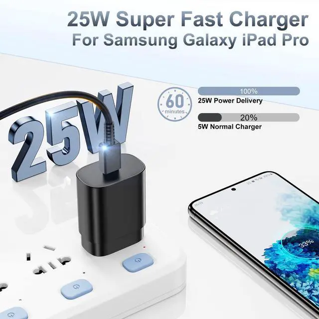 Alt view image 9 of 14 - 2Pack 25W Super Fast Charger Type C 6ft, USB C Wall Charging and Long Android Phone Charger Cable Cord for Samsung Galaxy S25 Ultra/S25 Plus/S25/S24+/S24 Ultra/S23 Ultra/S22 Plus/S21/Note 20/Note10+
