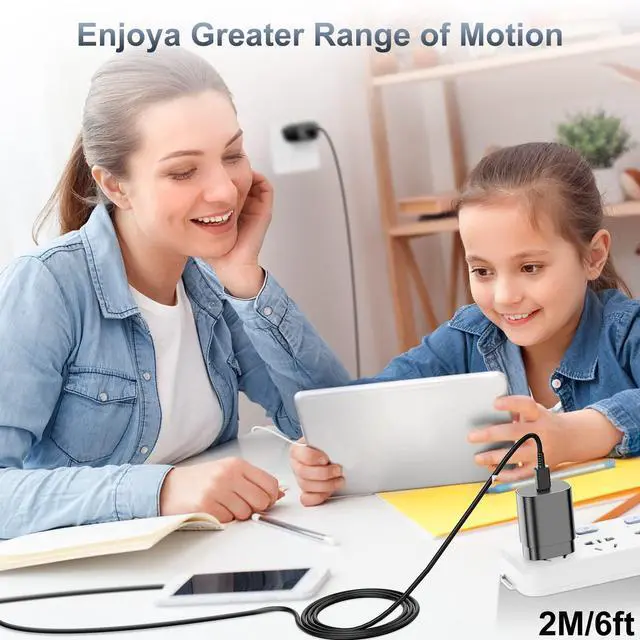 Alt view image 13 of 14 - 2Pack 25W Super Fast Charger Type C 6ft, USB C Wall Charging and Long Android Phone Charger Cable Cord for Samsung Galaxy S25 Ultra/S25 Plus/S25/S24+/S24 Ultra/S23 Ultra/S22 Plus/S21/Note 20/Note10+