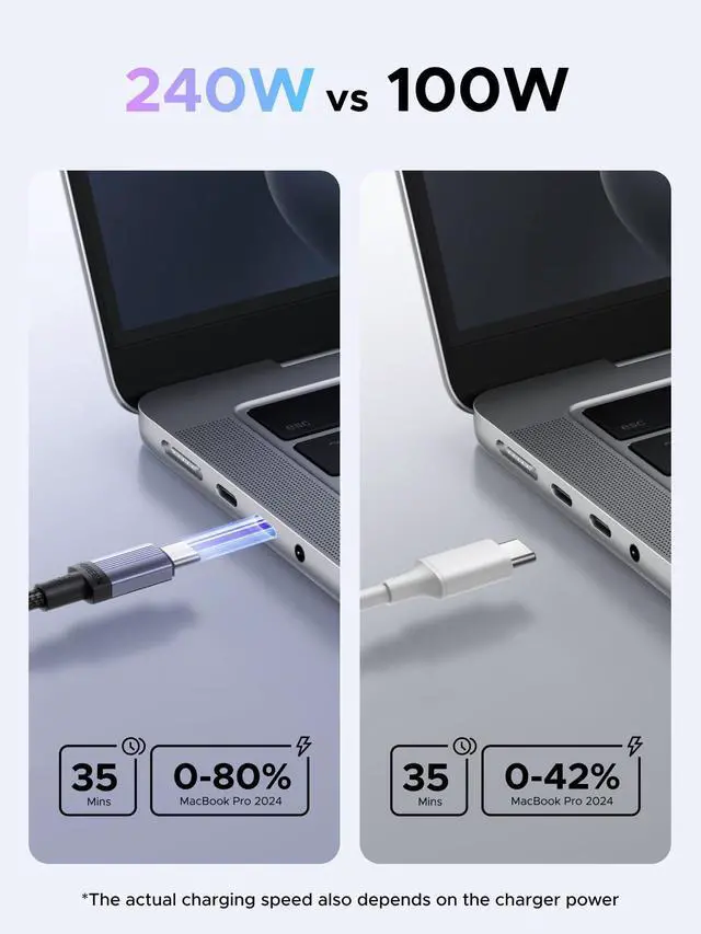 Alt view image 10 of 14 - 2-Pack 240W USB C to USB C Cable, Fast Charging USB C Cable for iPhone 17 Pro Max/16/15, Galaxy S25/S24/S23, Pixel 10/9/8, MacBook Pro/Air, ThinkBook, Dell XPS, iPad Pro/Air, Steam Deck, 3.3FT