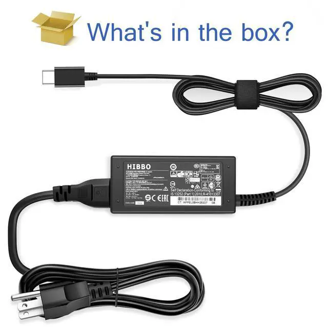 Alt view image 11 of 12 - Charger USB C Laptop Charger Compatible with HP, Lenovo, Dell, Acer, Asus, Samsung, Google Type C 45W Universal Power Adapter