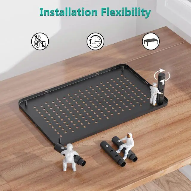 Alt view image 14 of 14 - Computer Monitor Stand for Desk, Adjustable Laptop Riser, Desk Monitor Stand Underneath Storage for Office, Home, School Supplies (STT003), 1 Pack, Black