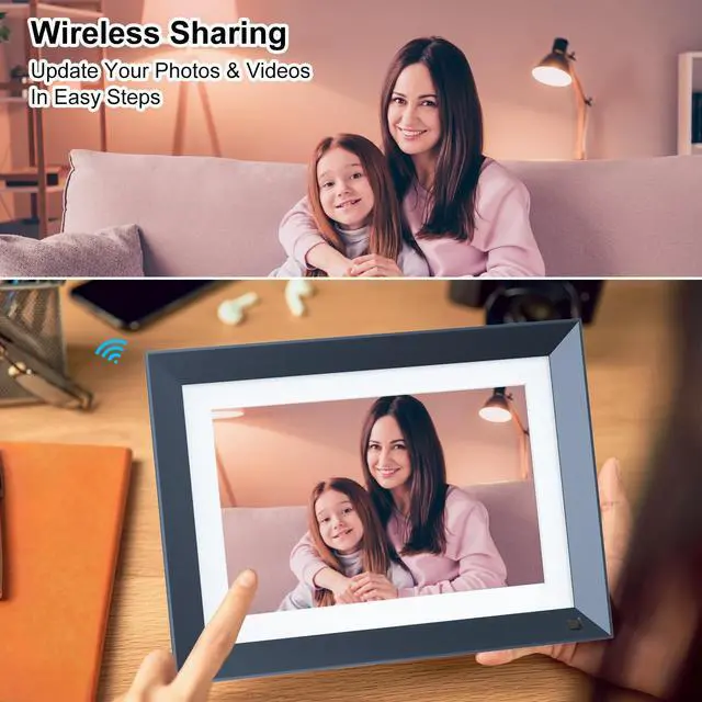 Alt view image 10 of 12 - 10.1-inch Digital Picture Frame WiFi-Photo-Frame - 16GB Smart Frame, IPS Touch Screen, Auto-Rotate, Slideshow, Load Photo Video from Phone to Digital Frame Via App Email, Free Cloud, Gifts for Mom Dad