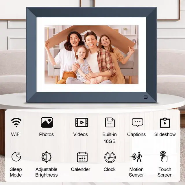 Alt view image 8 of 12 - 10.1-inch Digital Picture Frame WiFi-Photo-Frame - 16GB Smart Frame, IPS Touch Screen, Auto-Rotate, Slideshow, Load Photo Video from Phone to Digital Frame Via App Email, Free Cloud, Gifts for Mom Dad