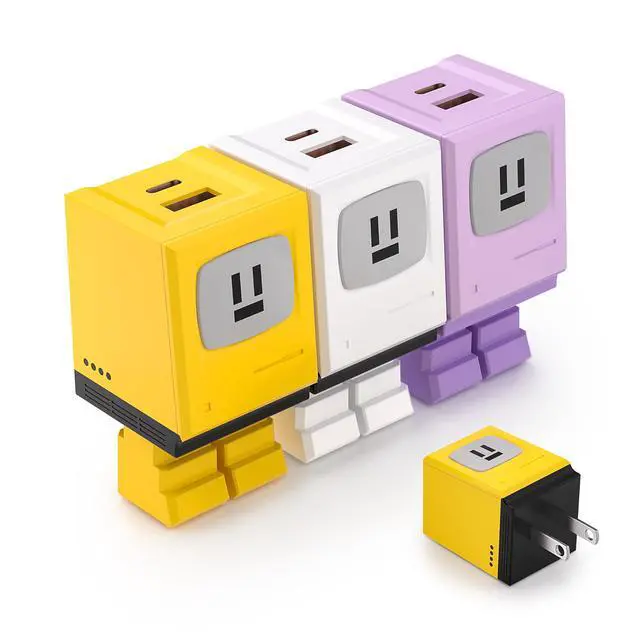 Alt view image 8 of 14 - 3 Packs USB C Charger Block Robot Wall Plug Adapters Set Dual Port Type C Charger Fast Charging USB Cell Phone Wall Charger PD 30W USB-C & QC 3.0 USB-A Plug Adapter for iPhone 17 16 15 14