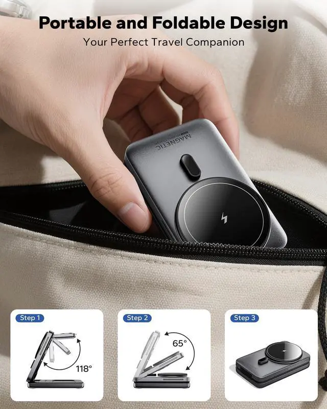 Alt view image 11 of 14 - Foldable 3in1 Charging Station for Magsafe, Travel Phone and Watch Charger for Apple, Wireless Charging Dock for Multiple Devices iPhone 17 16 15 14 13 12 Series/Apple Watch/Airpods