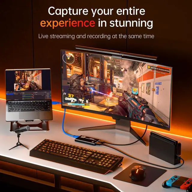 Alt view image 12 of 14 - HDMI Capture Card for Streaming, Full HD 1080P 60FPS Capture USB 3.0 Game Audio Video Capture Card,for Streaming Camera/Xbox/PS4/PS5/Switch/PC