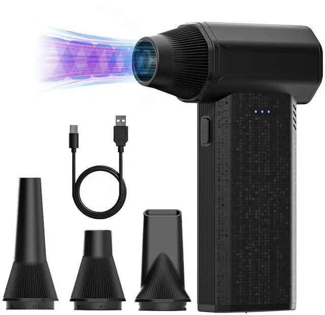 Alt view image 8 of 14 - Electric Air Duster-110000RPM Super Power Compressed Air Duster, 3-Gear Adjustable Mini Blower with Fast Charging, Dust Blower for Manchine, Keyboard, House, Outdoor and Car