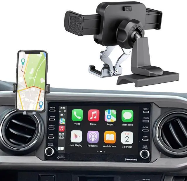 Alt view image 8 of 14 - Upgraded Car Phone Holder for Toyota Tacoma 2016 2017 2018 2019 2020 2021 2022 2023, 3rd Gen Tacoma Dashboard Clip Cell Phone Cradles Adjustable Phone Stand Phone Mount Fit for Most Smartphone