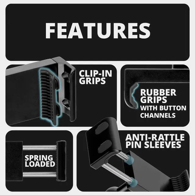 Alt view image 13 of 14 - Black Motorcycle ALL METAL Phone Mount - 20MAXX Spring Cradle | BC3 Universal Clamp Fits 7/8" to 1-1/4" Handlebars | Aluminum | Compatible with iPhones, Galaxy Devices, More | Short Reach Arm