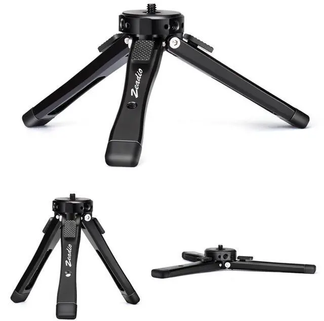 Alt view image 8 of 14 - Heavy Duty Mini Metal Tripod Stand - Universal Small Table Tripod for Camera, Gimbal, Action Cam, Camcorder, Microphone, LED Light, etc(40kg/88lb Load)