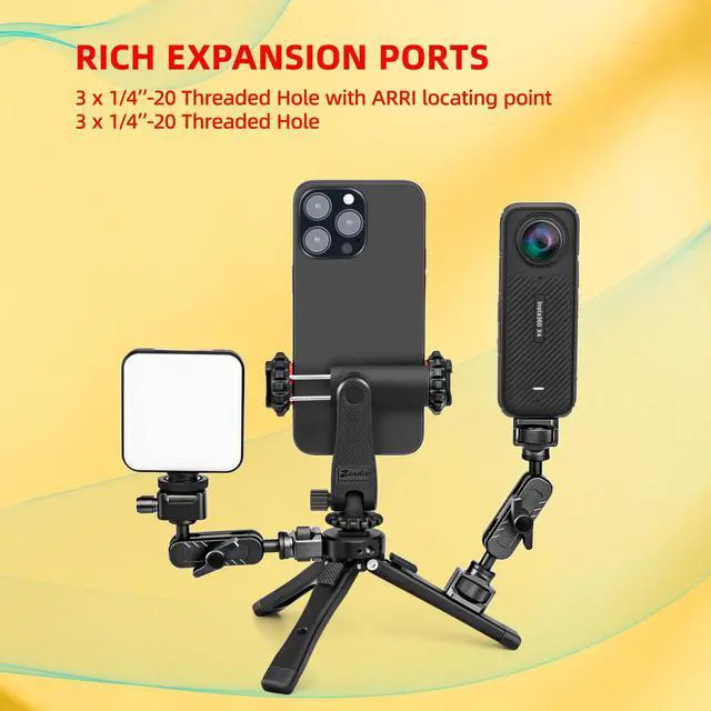 Alt view image 14 of 14 - Heavy Duty Mini Metal Tripod Stand - Universal Small Table Tripod for Camera, Gimbal, Action Cam, Camcorder, Microphone, LED Light, etc(40kg/88lb Load)