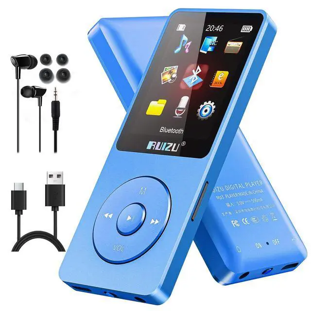 Alt view image 8 of 14 - 64GB MP3 Player with Bluetooth 5.3, Weight 0.055 lbs, Portable Music Player for Kids, Sports, FM Radio, Voice Recorder, 80 Hours Digital Audio Shuffle Playback, Support 128GB Micro SD Card, Blue
