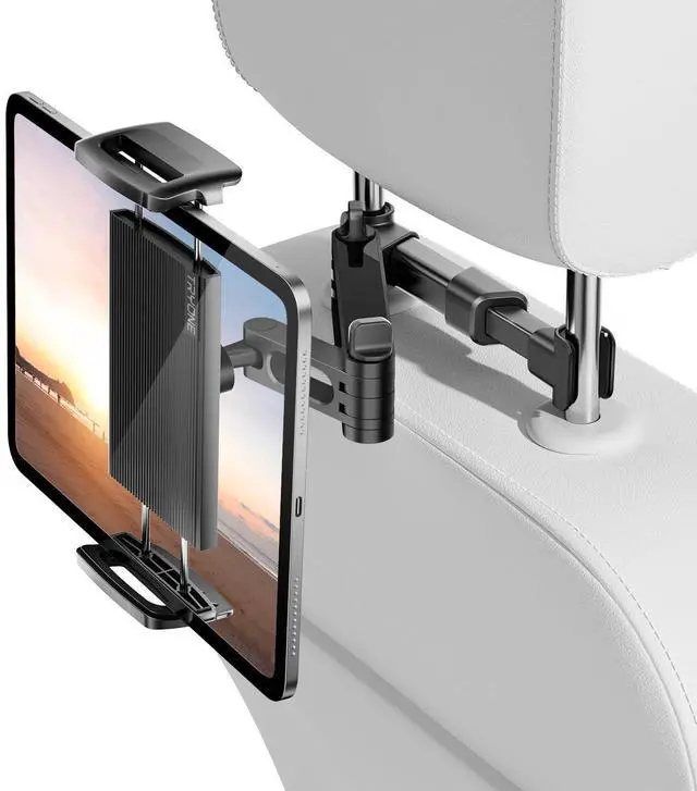 Alt view image 7 of 12 - Car Headrest Tablet Holder Mount Stretchable Backseat Tablets Stand for Kids, Car Seat Mounts Compatible with iPad Pro 12.9 Air Mini, iPhone, Galaxy Tab, Switch, All 4.7-12.9" Screen Devices