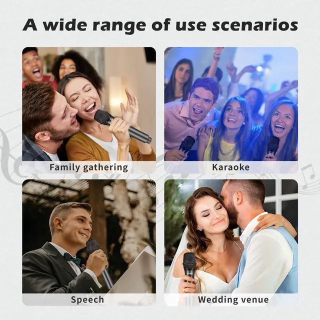 Alt view image 14 of 14 - Wireless Microphone,Professional Dual Handheld Cordless Dynamic Mic System with Rechargeable Receiver(160 Ft),Karaoke Microphone Set for Singing,Karaoke,Wedding,DJ,Party,Speech,Church,K60-2