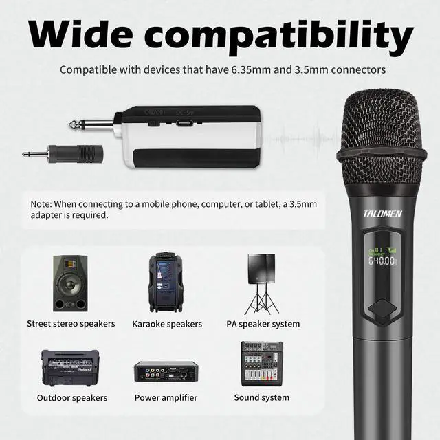 Alt view image 13 of 14 - Wireless Microphone,Professional Dual Handheld Cordless Dynamic Mic System with Rechargeable Receiver(160 Ft),Karaoke Microphone Set for Singing,Karaoke,Wedding,DJ,Party,Speech,Church,K60-2