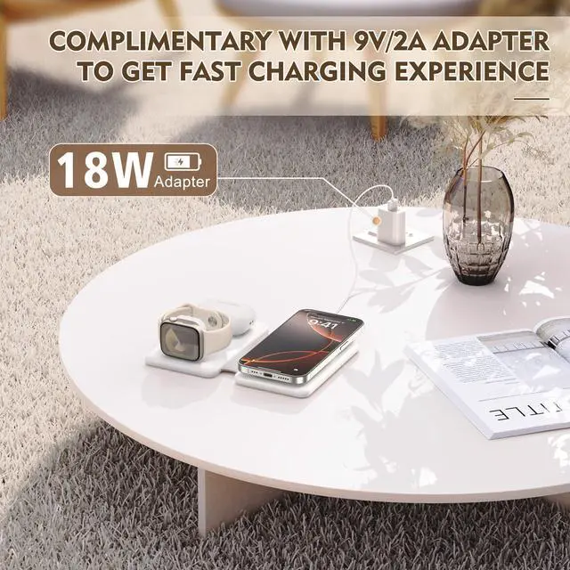 Alt view image 12 of 14 - Magnetic Wireless Charger for iPhone: 3 in 1 Travel Charging Station for Apple Devices for iPhone 17 Air 16 15 14 13 12 Pro Max Plus - Foldable Charging Pad for Apple Watch Series & Airpods 4 3 2 Pro