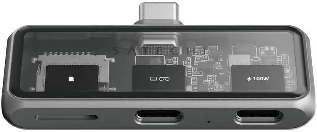 Alt view image 8 of 14 - USB C Hub Mobile, with 4K HDMI, 100W Pass-Through Charging, 10Gbps Data Transfer, MicroSD Card Reader, 4-in-1 USB C Adapter for iPad, MacBook, Switch OLED and More