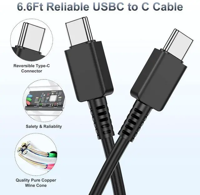 Alt view image 11 of 14 - 2Pack 25W Super Fast Charger Type C 6ft, USB C Wall Charging and Long Android Phone Charger Cable Cord for Samsung Galaxy S25 Ultra/S25 Plus/S25/S24+/S24 Ultra/S23 Ultra/S22 Plus/S21/Note 20/Note10+