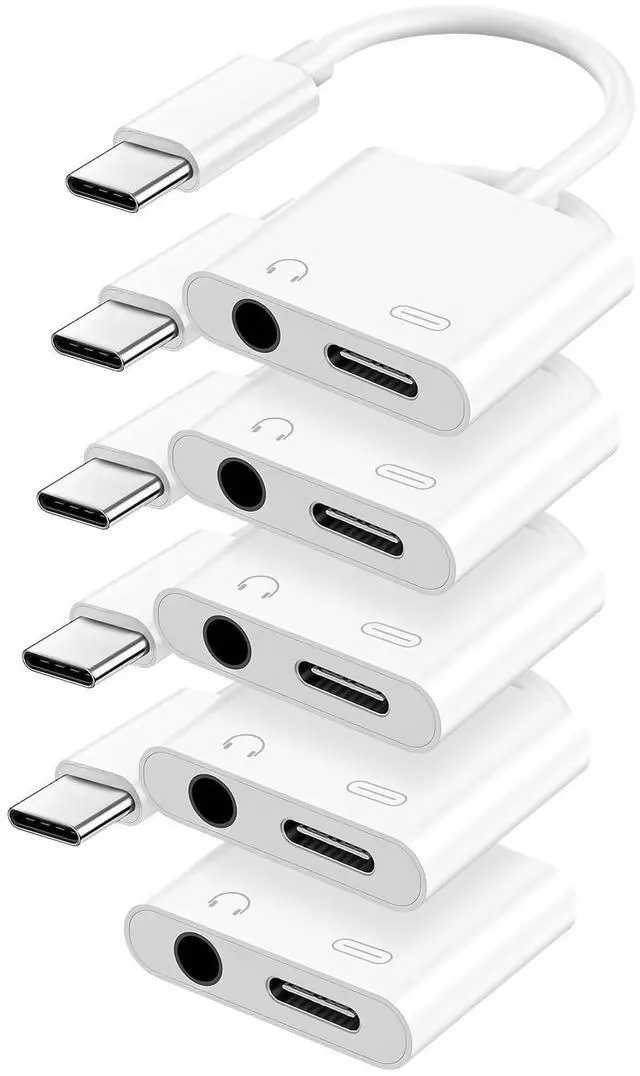 Alt view image 8 of 14 - USB C to 3.5mm Headphone and Charger Adapter, Type C to Aux Jack Dongle Cable Cord with PD Fast Charging for iPhone 15/16/17 Pro/Max/Plus, iPad, Samsung Galaxy S22/S23/S24 Ultra, Note 20(5-Pack)