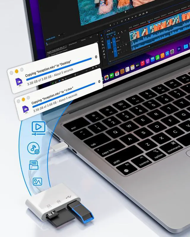 Alt view image 12 of 14 - SD Card Reader, USB 3.0 Type C Memory Card Adapter, SD/TF Card Reader with USB 3 Port, SD Card Reader Compatible with iPhone 17/16/15, Pro/Air Android Phone Tablet