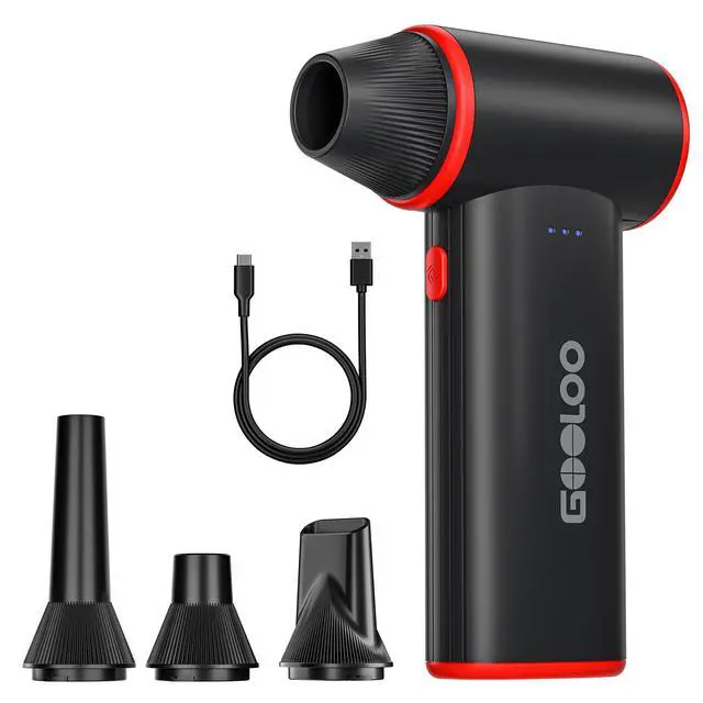 Alt view image 8 of 14 - F3 Compressed Air Duster, 150000RPM Duster for Cleaning, 3-Gear Rechargeable Electric Air Blower with Fast Charging, Cordless Mini Blower for PC, Computer, Car, Keyboard, Outdoor