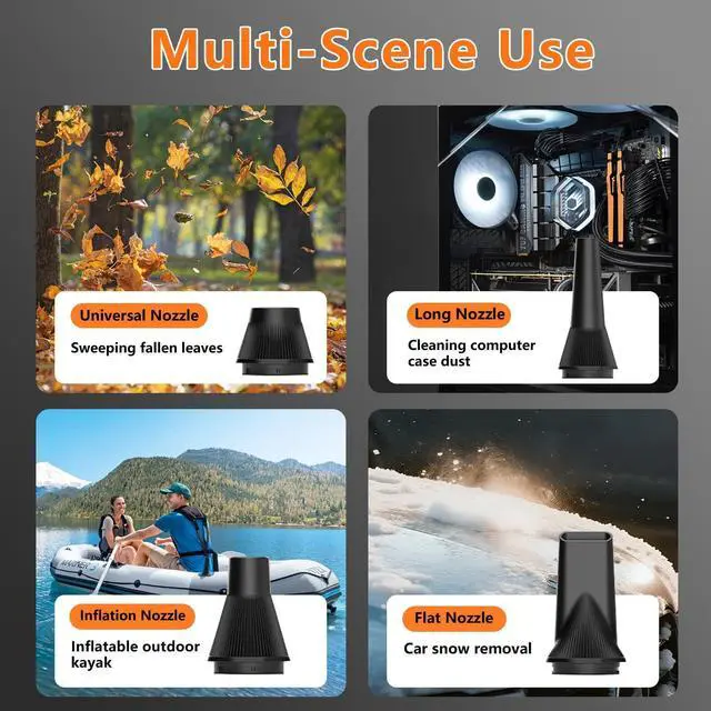 Alt view image 13 of 14 - Electric Air Duster-110000RPM Super Power Compressed Air Duster, 3-Gear Adjustable Mini Blower with Fast Charging, Dust Blower for Manchine, Keyboard, House, Outdoor and Car