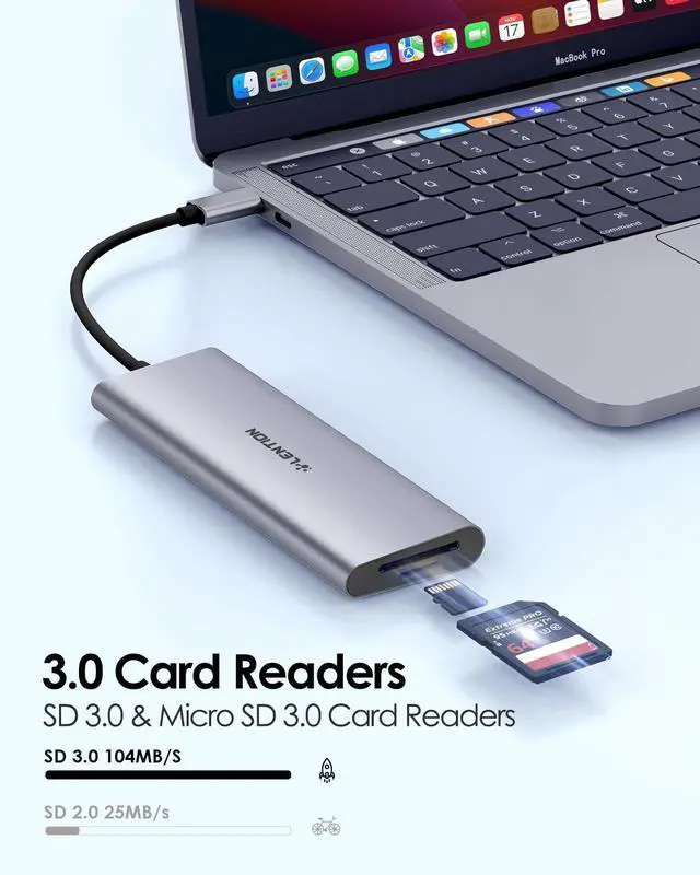Alt view image 11 of 14 - 7-in-1 USB C Multiport Hub with 4K HDMI, 100W PD, 3 USB 3.0 Ports, SD/MicroSD Card Reader Compatible MacBook Pro/Air 2016-2025 Stable Driver Adapter (C36B, Space Gray)