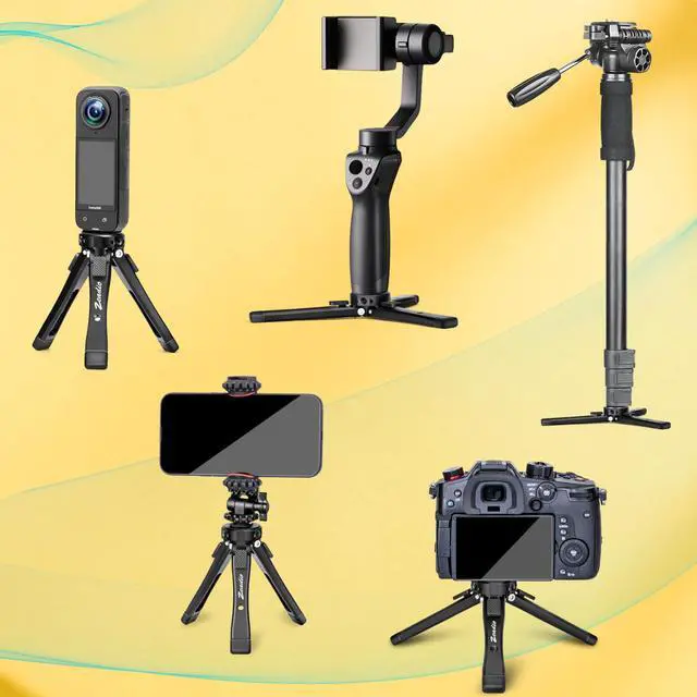 Alt view image 13 of 14 - Heavy Duty Mini Metal Tripod Stand - Universal Small Table Tripod for Camera, Gimbal, Action Cam, Camcorder, Microphone, LED Light, etc(40kg/88lb Load)
