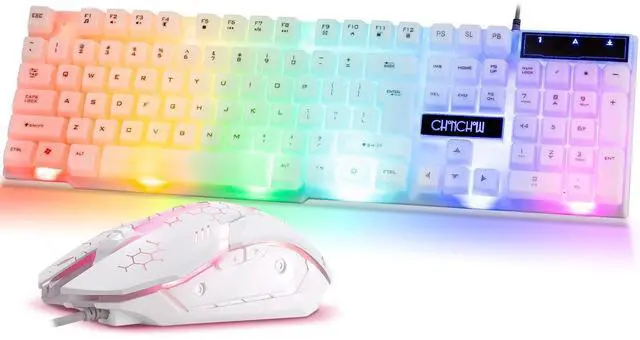 Alt view image 8 of 14 - RGB Gaming Keyboard and Mouse Combo,USB Wired Light Up Keyboard, Rainbow LED Lit Backlight Keyboard Mouse Set for Computer Windows PC PS4 Xbox Laptop iMac Resberry Pi