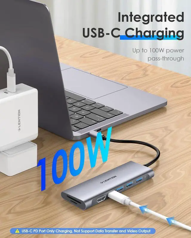 Alt view image 12 of 14 - 7-in-1 USB C Multiport Hub with 4K HDMI, 100W PD, 3 USB 3.0 Ports, SD/MicroSD Card Reader Compatible MacBook Pro/Air 2016-2025 Stable Driver Adapter (C36B, Space Gray)