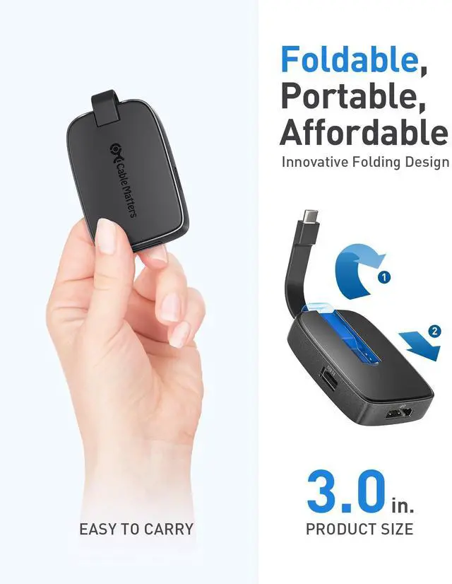 Alt view image 12 of 12 - 4K@240Hz USB C Hub DisplayPort 1.4 with 100W Charging, Support 8K@60Hz, HDR(Foldable USB C to DisplayPort Hub) Compatible with Thunderbolt 4, MacBook, XPS, iPad Pro, iPhone 16/15 Pro