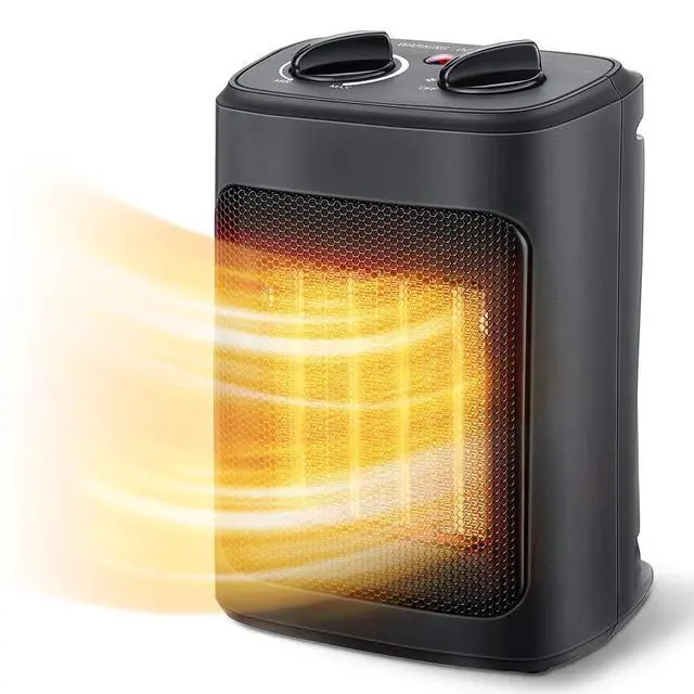 Alt view image 8 of 14 - Space Heater, 1500W Electric Heaters Indoor Portable with Thermostat, PTC Fast Heating Ceramic Room Small Heater with Heating and Fan Modes for Bedroom, Office and Indoor Use