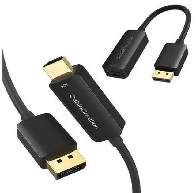 Main image of CableCreation Active DisplayPort Male to HDMI Male Cable 4K@60Hz HDR Bundle with Active DisplayPort Male to HDMI Female Adapter 4K HDR