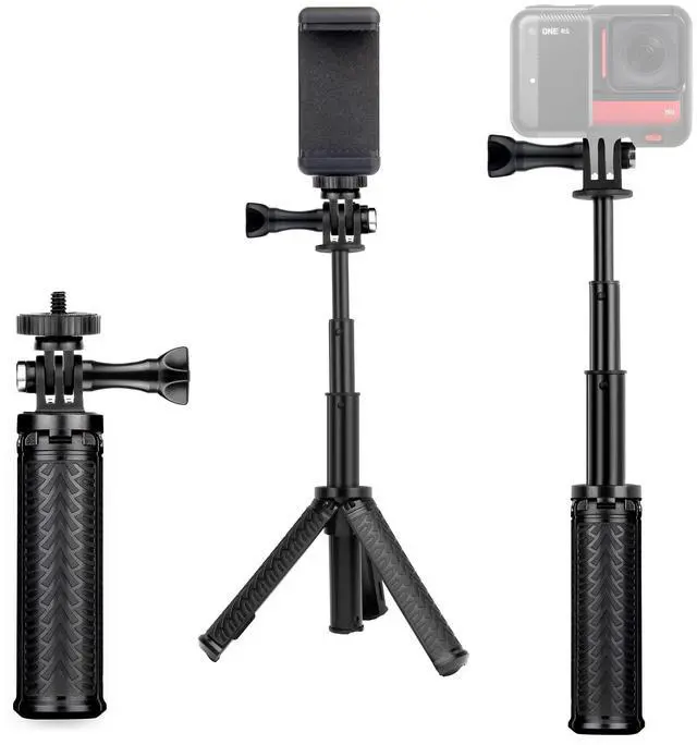 Main image of Mini Extendable Selfie Stick for GoPro, Portable Handheld Selfie Stick Tripod Stand for GoPro Hero 13/12/11/10 /9/8/7/6/5/4/3, Session, Fusion, SJCAM, AKASO, Insta360, DJI Osmo Action Camera