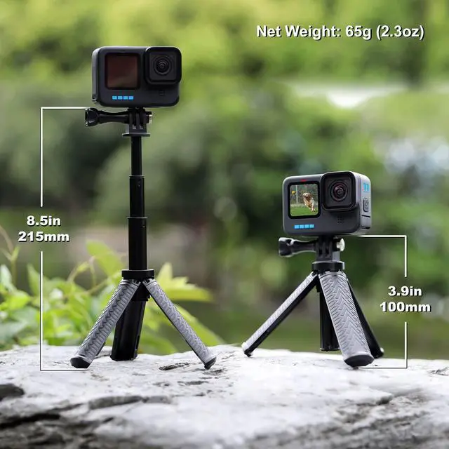 Alt view image 3 of 7 - Mini Extendable Selfie Stick for GoPro, Portable Handheld Selfie Stick Tripod Stand for GoPro Hero 13/12/11/10 /9/8/7/6/5/4/3, Session, Fusion, SJCAM, AKASO, Insta360, DJI Osmo Action Camera