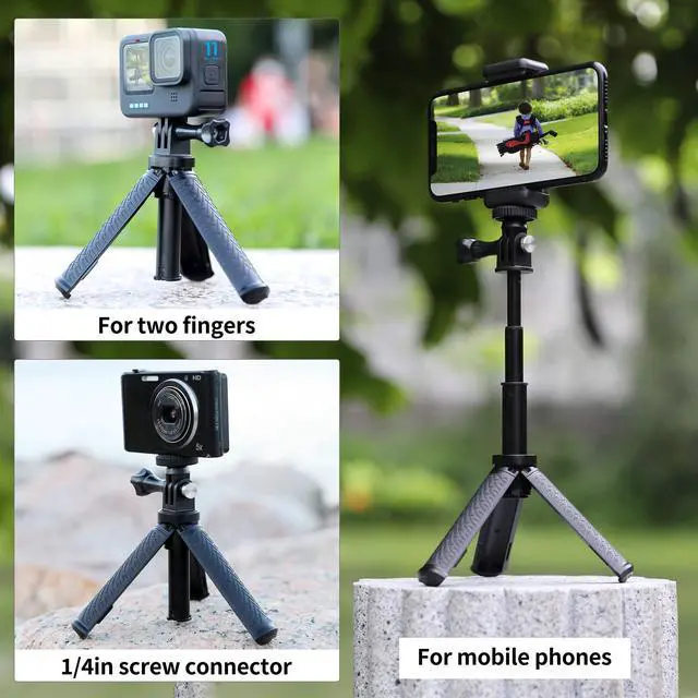 Alt view image 6 of 7 - Mini Extendable Selfie Stick for GoPro, Portable Handheld Selfie Stick Tripod Stand for GoPro Hero 13/12/11/10 /9/8/7/6/5/4/3, Session, Fusion, SJCAM, AKASO, Insta360, DJI Osmo Action Camera