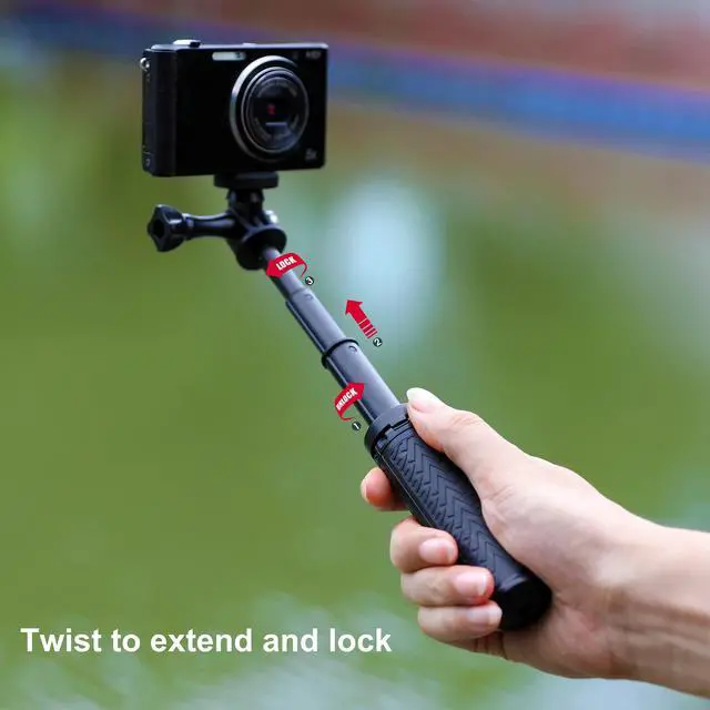Alt view image 7 of 7 - Mini Extendable Selfie Stick for GoPro, Portable Handheld Selfie Stick Tripod Stand for GoPro Hero 13/12/11/10 /9/8/7/6/5/4/3, Session, Fusion, SJCAM, AKASO, Insta360, DJI Osmo Action Camera