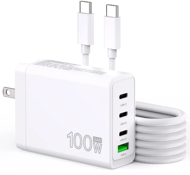 Main image of YOBVTBF 100W USB C Charger GaN 4 Port Type C Charging Station Hub Block Wall Charger Power Strip Adapter Plu Compatible with MacBook Pro/Air iPad iPhone16/15/14/13 Pro Max Dell XPS Pixel Note Galaxy