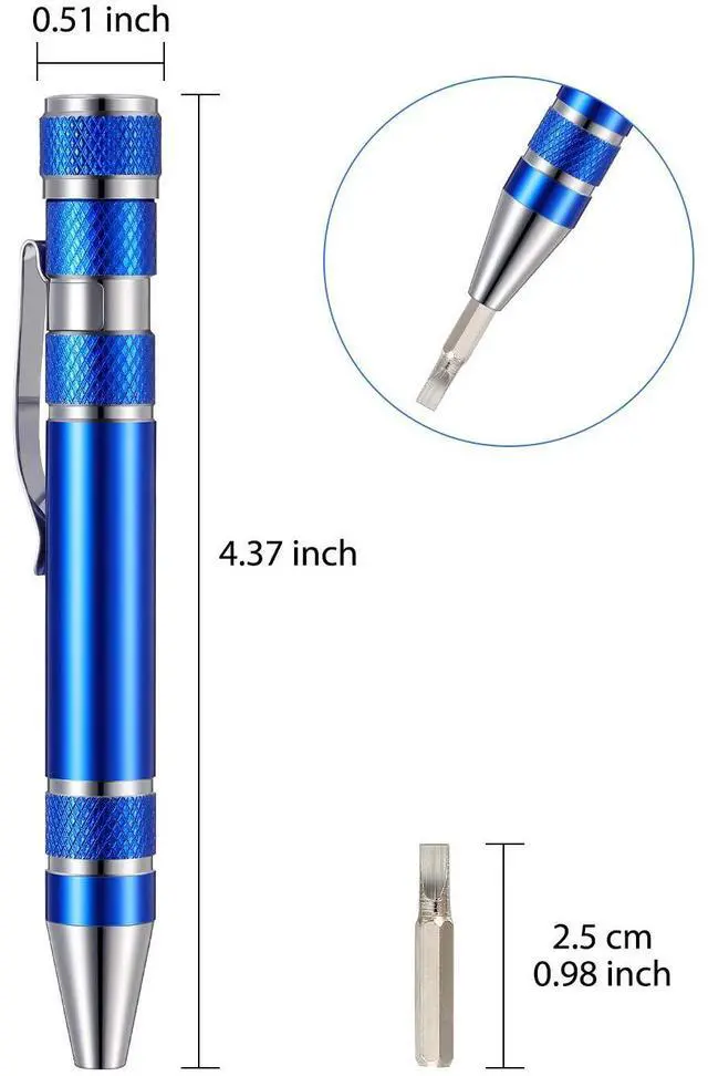 Alt view image 2 of 6 - Pen Screwdriver Fathers Day Dad Gifts Multitool Handy Tool 8 in 1 Magnetic Pocket Screwdriver Precision Function for Mini Gadgets(4 Pieces)