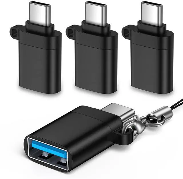 Main image of USB C to USB Adapter 4Pack, USBC Male to A Female 3.0 OTG Adapter for Samsung Galaxy A36 A26 A56 S26 S25 S24 S23 S22, MacBook Pro/Air, Type C Thunderbolt 4 3 Converter for iPhone 17 17e 16, Mac, iPad