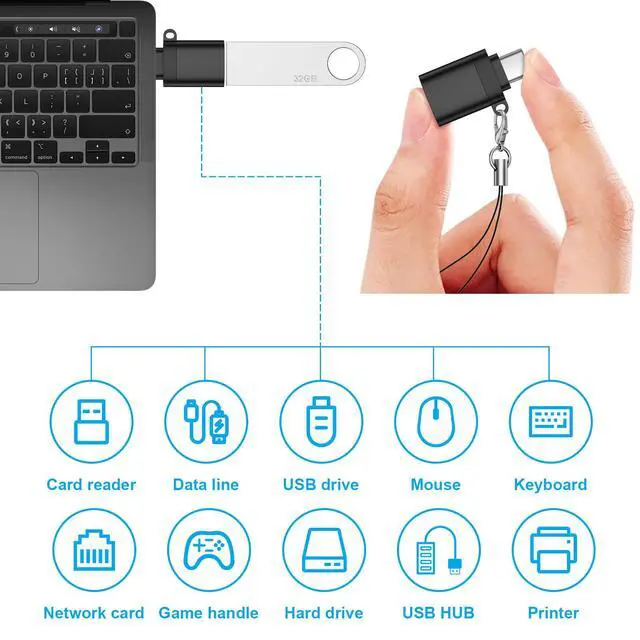 Alt view image 5 of 7 - USB C to USB Adapter 4Pack, USBC Male to A Female 3.0 OTG Adapter for Samsung Galaxy A36 A26 A56 S26 S25 S24 S23 S22, MacBook Pro/Air, Type C Thunderbolt 4 3 Converter for iPhone 17 17e 16, Mac, iPad